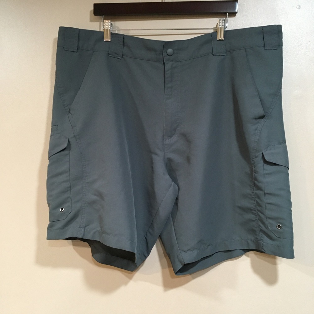 Bimini Bay Outfitters Cargo Shorts Mens 44 Gray Fishing Performance Hiking Camp
